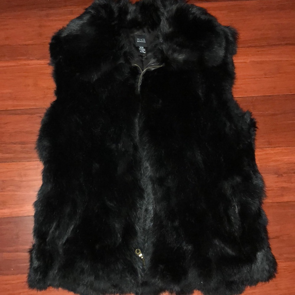Black fur vest
